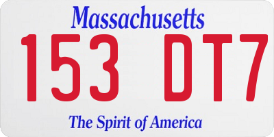 MA license plate 153DT7