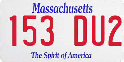 MA license plate 153DU2