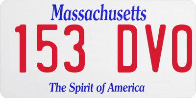 MA license plate 153DV0