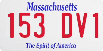 MA license plate 153DV1