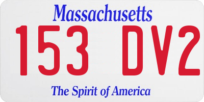 MA license plate 153DV2
