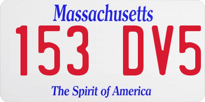 MA license plate 153DV5