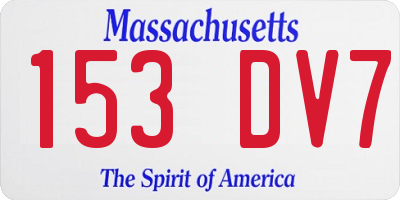 MA license plate 153DV7