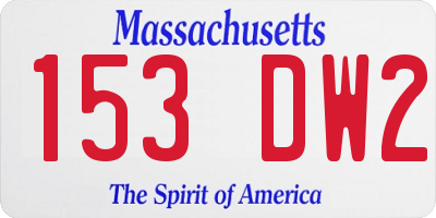 MA license plate 153DW2