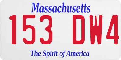 MA license plate 153DW4