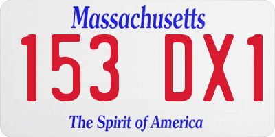 MA license plate 153DX1