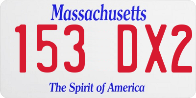 MA license plate 153DX2