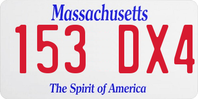 MA license plate 153DX4