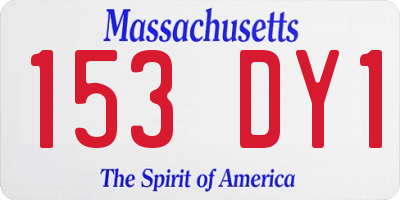 MA license plate 153DY1