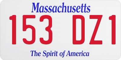 MA license plate 153DZ1