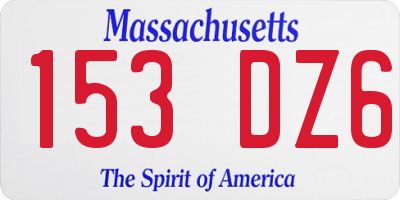 MA license plate 153DZ6