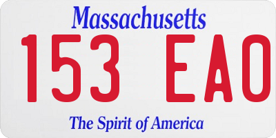 MA license plate 153EA0