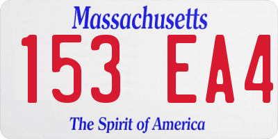 MA license plate 153EA4