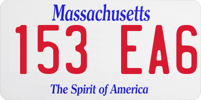 MA license plate 153EA6