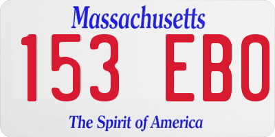 MA license plate 153EB0