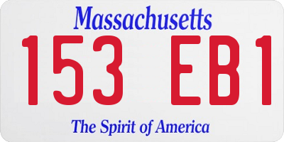 MA license plate 153EB1