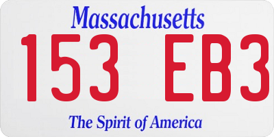 MA license plate 153EB3