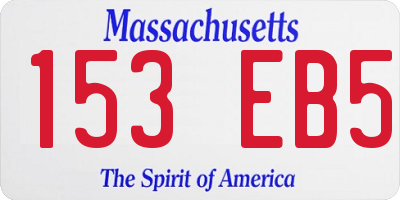 MA license plate 153EB5