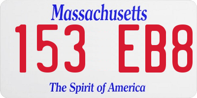 MA license plate 153EB8