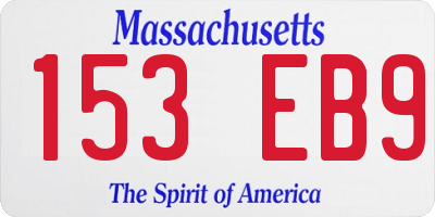 MA license plate 153EB9
