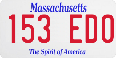 MA license plate 153ED0