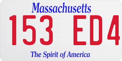 MA license plate 153ED4