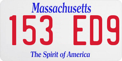 MA license plate 153ED9