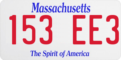 MA license plate 153EE3