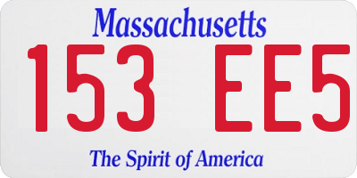 MA license plate 153EE5