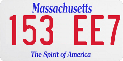 MA license plate 153EE7
