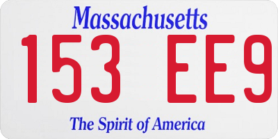 MA license plate 153EE9