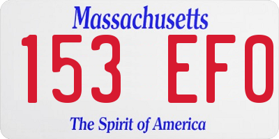 MA license plate 153EF0