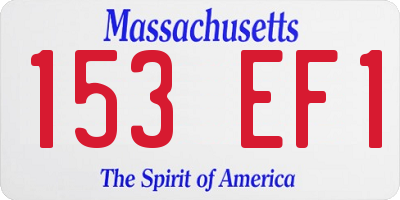 MA license plate 153EF1