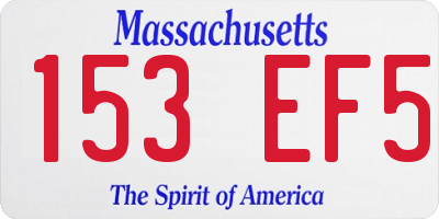 MA license plate 153EF5