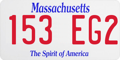 MA license plate 153EG2