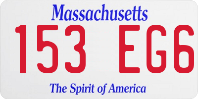 MA license plate 153EG6