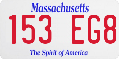MA license plate 153EG8