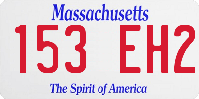 MA license plate 153EH2