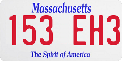 MA license plate 153EH3
