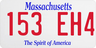 MA license plate 153EH4