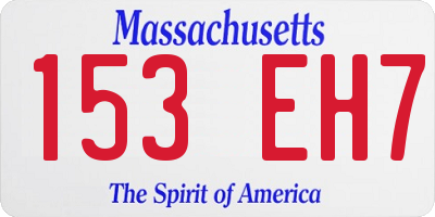MA license plate 153EH7