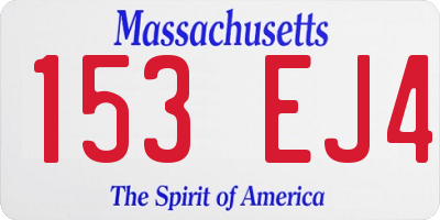 MA license plate 153EJ4