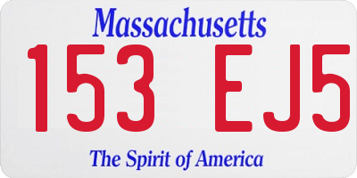 MA license plate 153EJ5