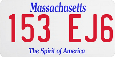 MA license plate 153EJ6