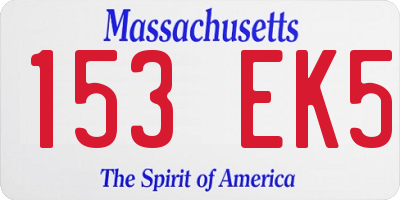 MA license plate 153EK5