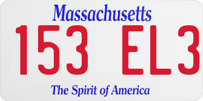 MA license plate 153EL3