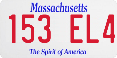 MA license plate 153EL4