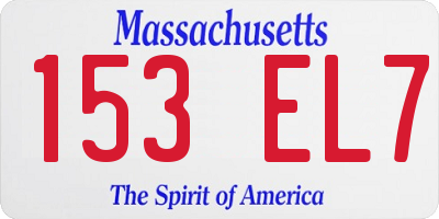 MA license plate 153EL7