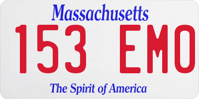 MA license plate 153EM0