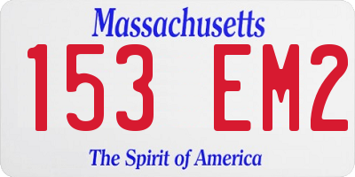 MA license plate 153EM2